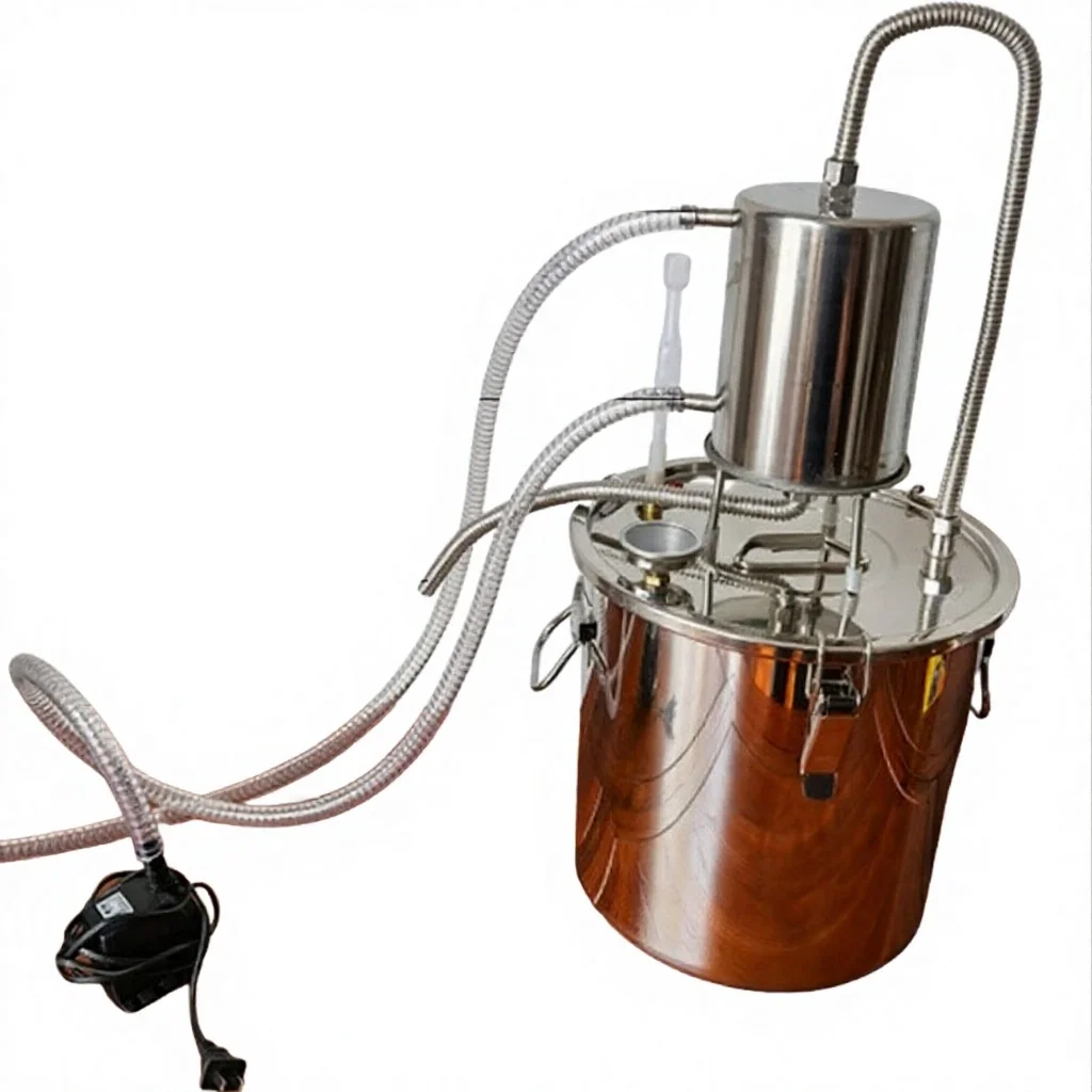 Household Small 304 Stainless Steel Distiller Purifier Essential Oil Extractor Alcohol Brandy Rum Whisky Distilled Water Machine