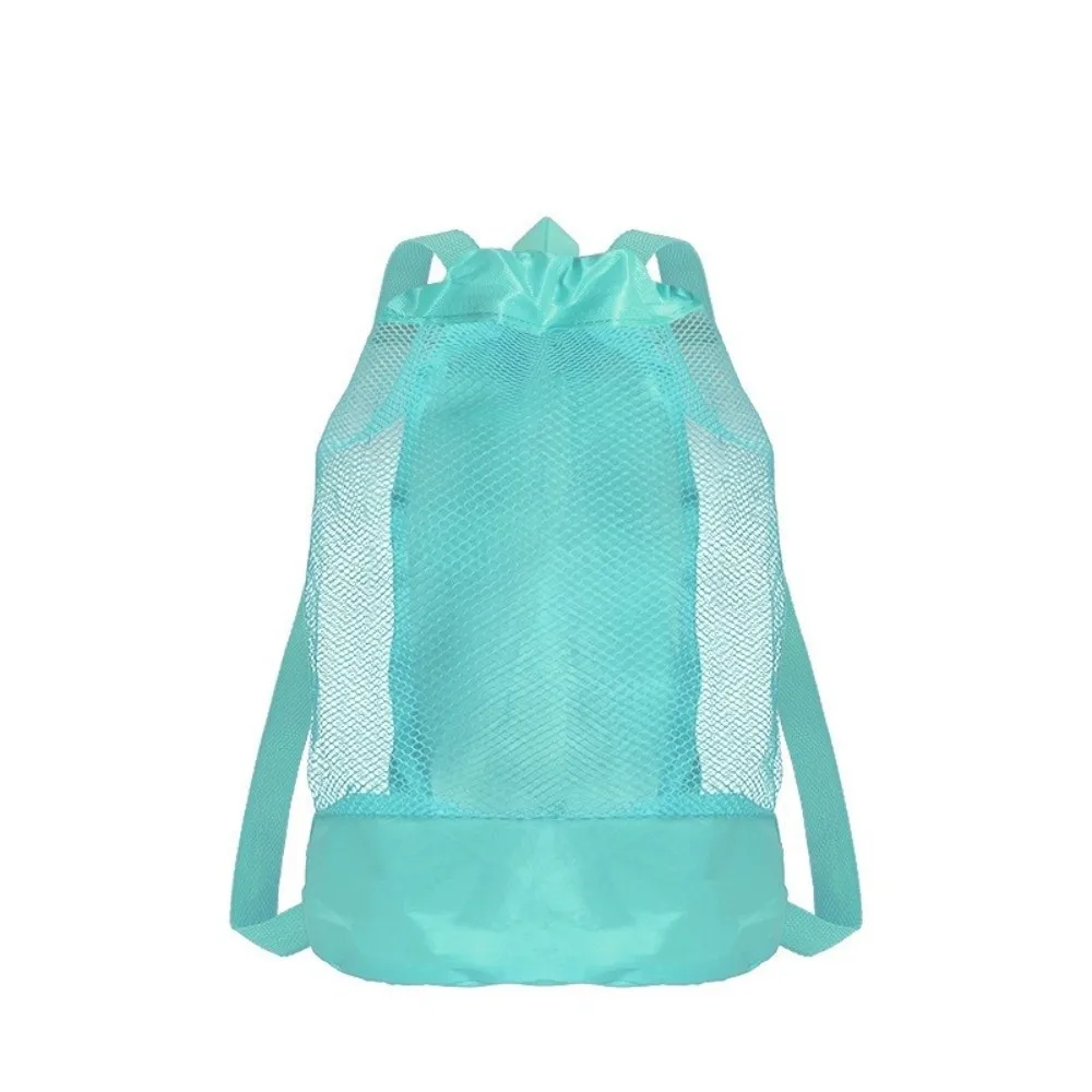 Sand-Resistant Beach Backpack Drawstring Closure Extra-Large Mesh Beach Bag Adjustable Straps Shell Collecting Bag Pool Storage