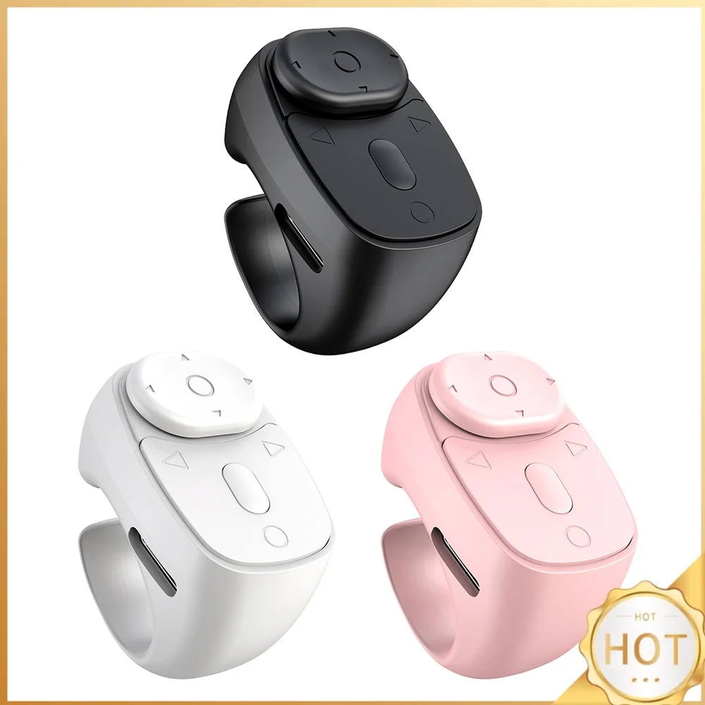 BT Fingertip Ring Remote for Android iPhone iPad Wireless Scroller Page Turner Clicker Rechargeable for Video Music