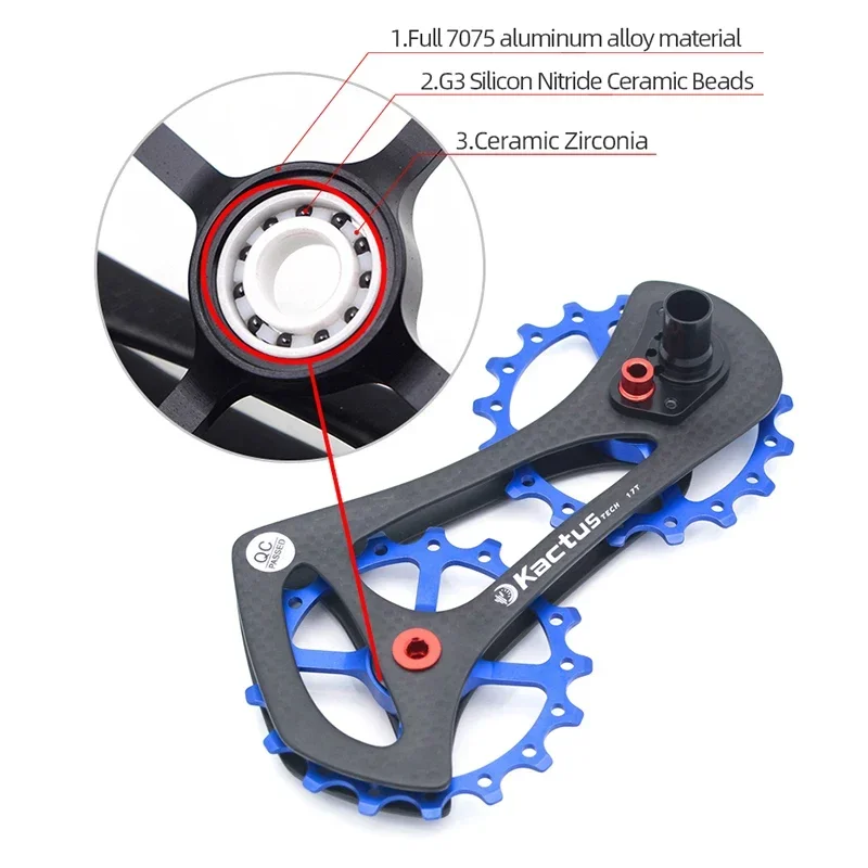 Kactus Bicycle Ceramic Bearing 10v Speed Pulley Wheel Real Derailleur Guide Fit for Shimano Ultegra/ R6700/R6770/6800/6870/9000