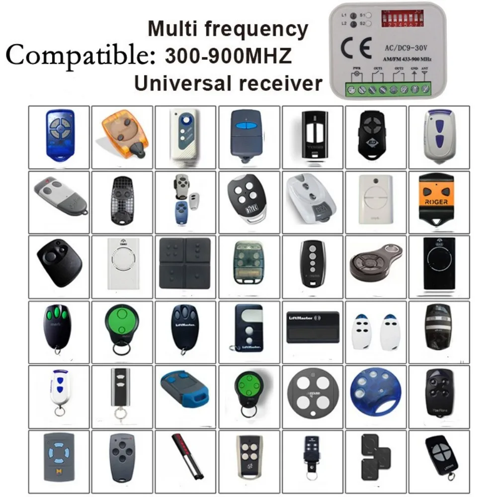 Universal 300-868MHz RX MULTI Receiver For TOP432NA TOP432EE TOP432EV TOP 432 NA EE EV Garage Door Remote Control Receiver