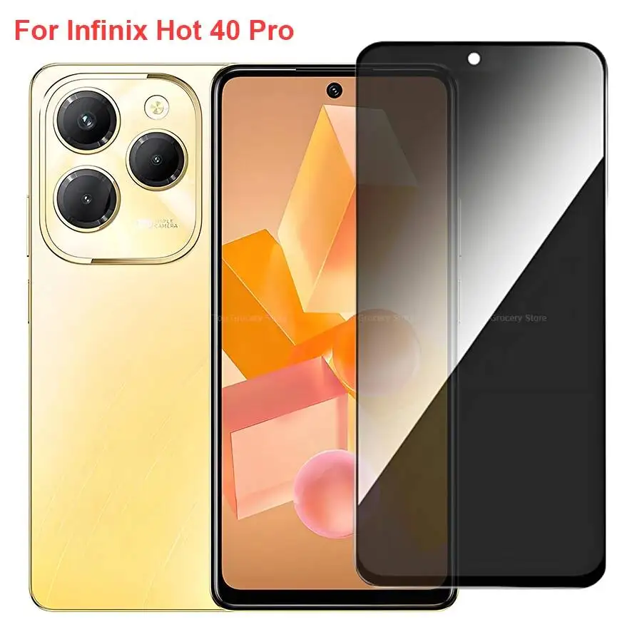 

Hot 40 X6837 Anti Spy Privacy Tempered Glass Screen Protector Compatible For Infinix Hot40 Pro Phone Film