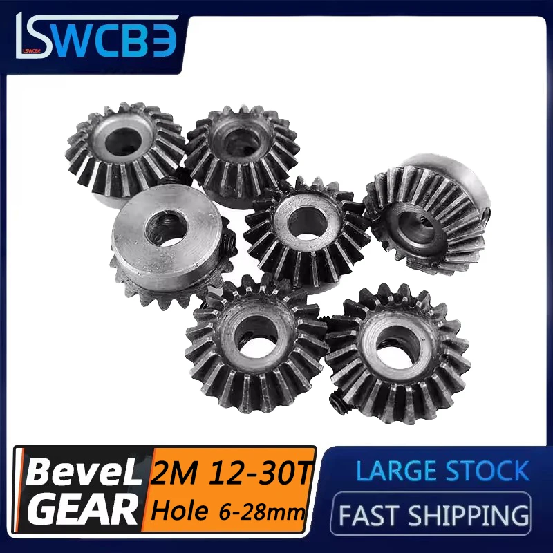 45 Steel 1:1 Bevel Gear 90 Degree 2 Mold Umbrella Gear Combination Transmission Bevel Gear 12-30 Tooth Hole 6-28mm