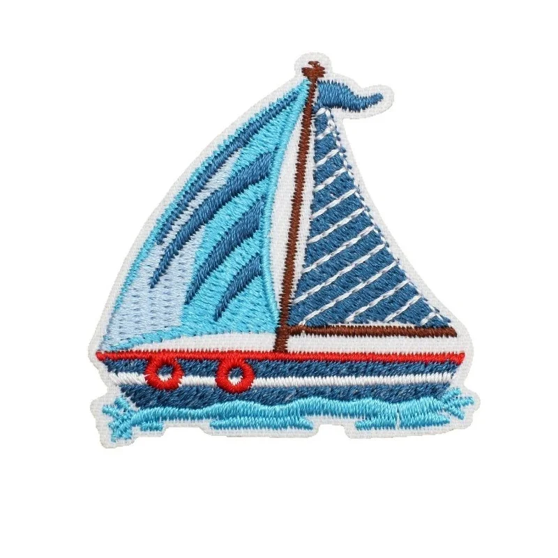Luxury Cruise Embroidery Cloth Sticker Sea Trip Patch Sticker Blue Whale Computer Embroidery Chapter Seagull Decoration Chapter