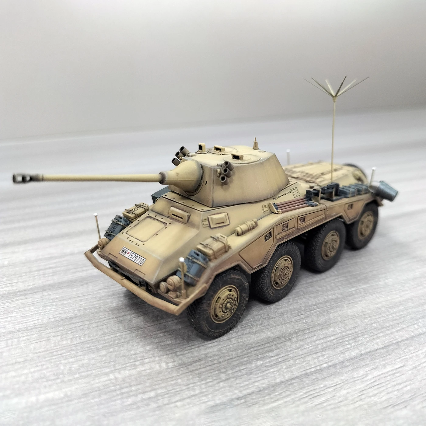 

1:72 Scale Plastic Sd.Kfz.234/1 Eight Wheeled Armored Vehicle Toys Cars Model Classics Nostalgia Gifts Souvenir Static Display