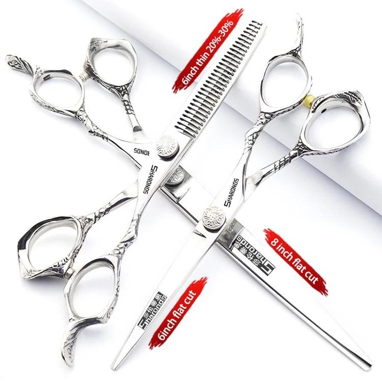 Hair Salon Special New Professional Hairdressing Scissors Flat Shears 6-inch V-tooth Tooth Scissors To Play Thinning Shears