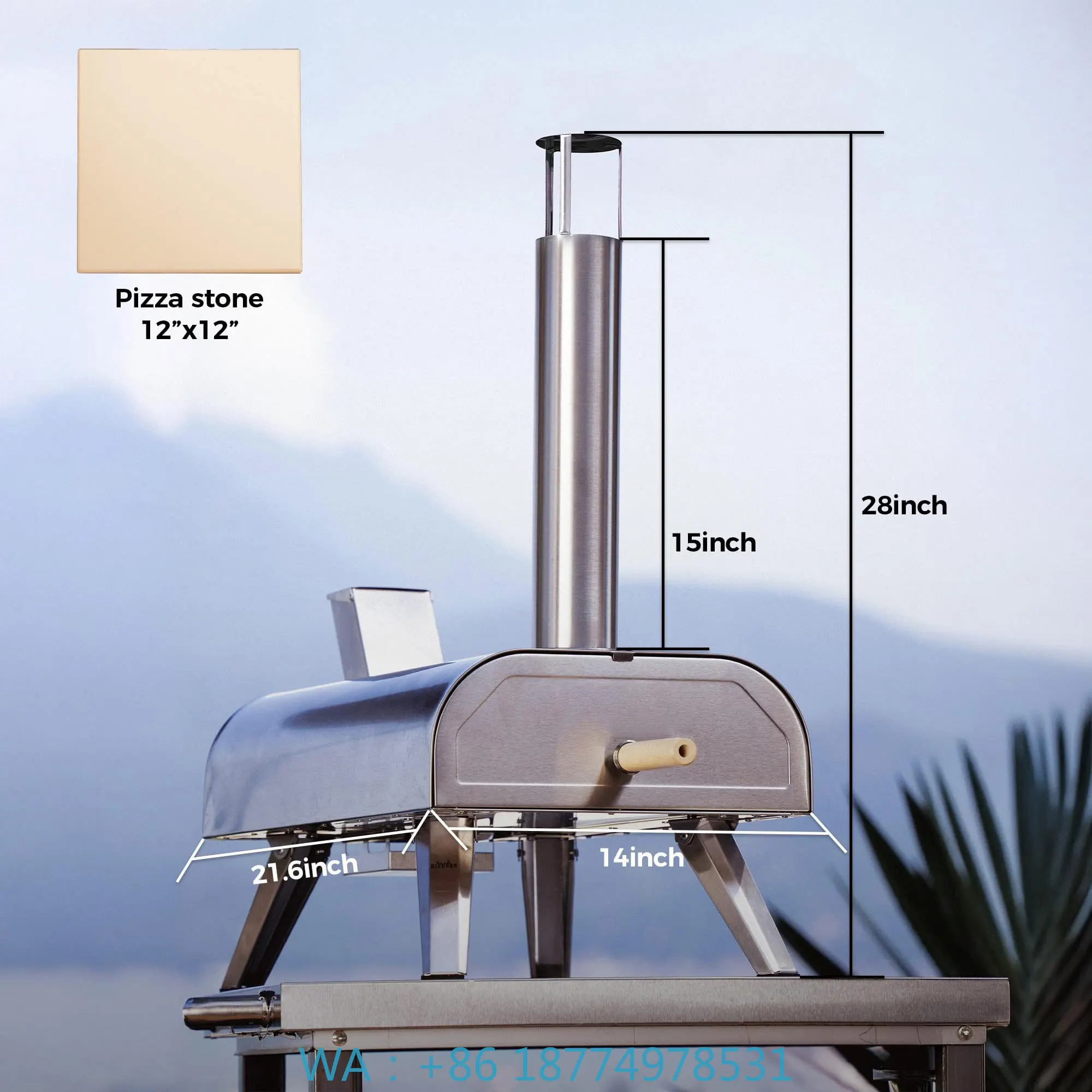 Lightweight Foldable Leg Pizza Roasting Station with High Temperature Performance, Authentic Taste Cooking Stand for Outdoor