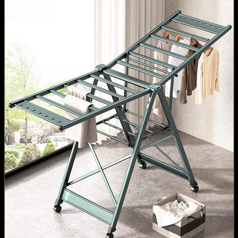 

Heavy-Duty Compact Rack Folding Indoor Lightweight Laundry Outdoor Portable Home Space-Saving Drying Wheels Clothes Wall-Mounted