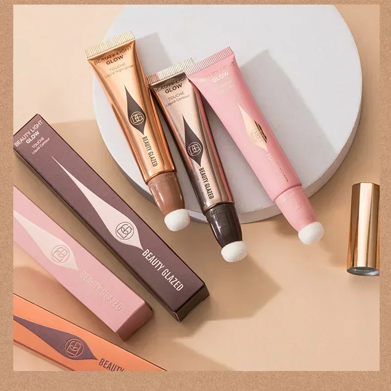 Stylo surligneur fard à joues liquide, éclat fin perle 256, éclaircissant naturellement, multi-usage, teinte pour les yeux, fard à joues pêche, maquillage