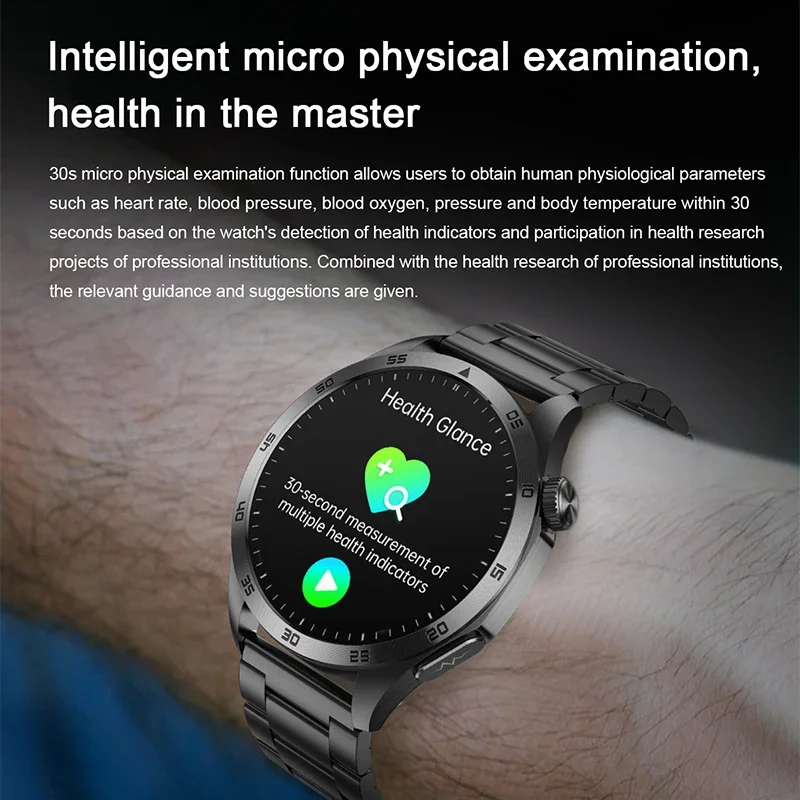 2024 New Medical Grade Smart Watch Blood Sugar Blood Lipid Uric Acid ECG+PPG Body Temperature Bluetooth Call Health Smartwatch