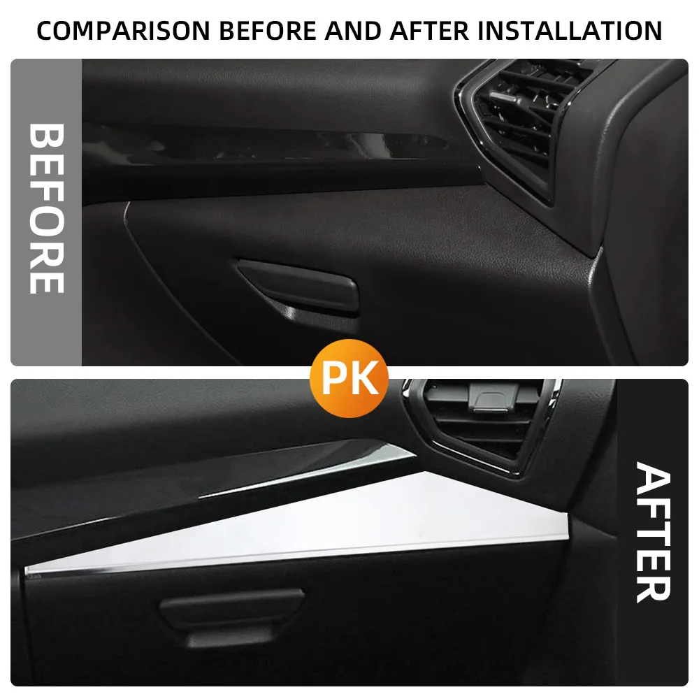 Car Glove Storage Box Trim Sticker for Ford Kuga Escape 2013 2014 2015 2016 2017 LHD Decorative Cover Styling Accessories view 2