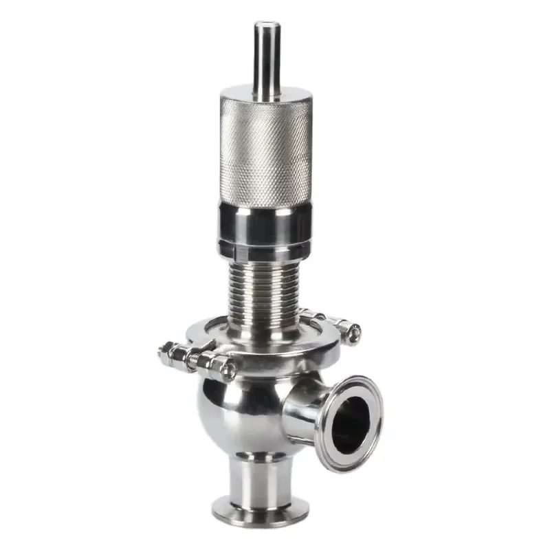 316L Stainless Steel Sanitary Safety Valve Pneumatic Control/Low Dead Space for Food Pharma Dairy Overpressure Protection