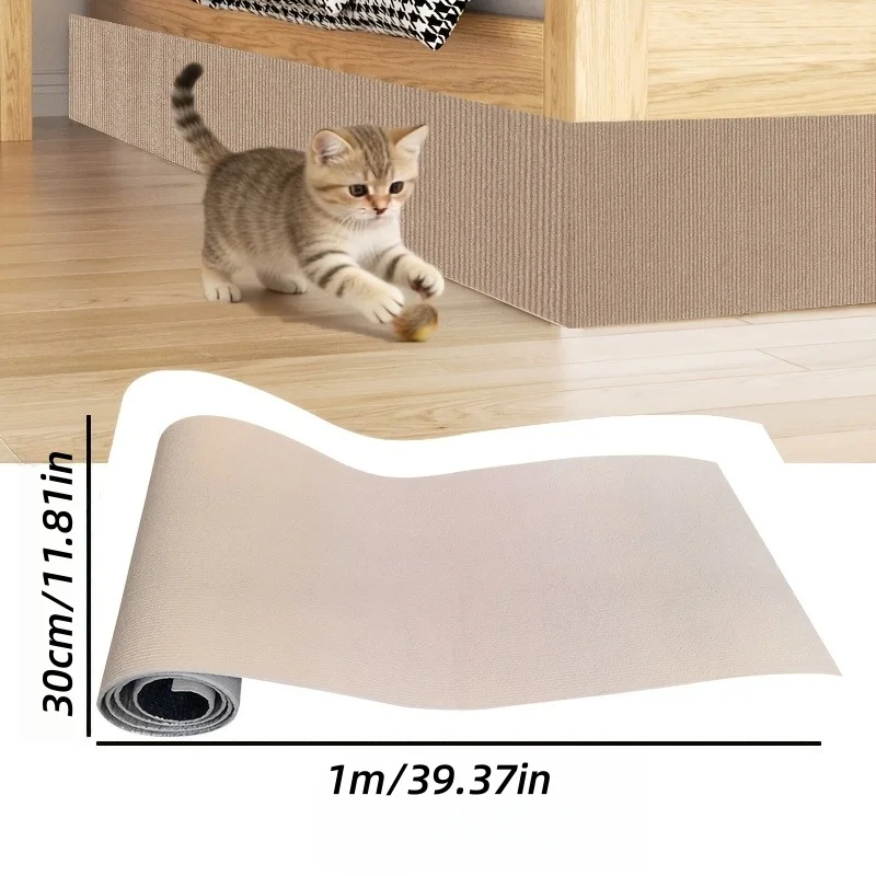 1roll 30cmx1m The cat scratching board on the side of the bed is dust-proof, easy to tear and stick, made of polyester material