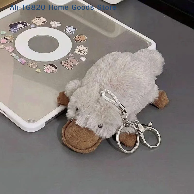 [TG820]Cute Plush Platypus Keychain Kawaii Soft Stuffed Doll Pendant Creative Backpack Handbag Hanging Decor Key Holder Gifts