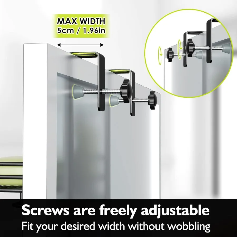 Caddy de ducha sobre la puerta ajustable de 5 niveles negro, estante organizador colgante para el baño a prueba de herrumbre con 4 ganchos, cesta de ducha con así