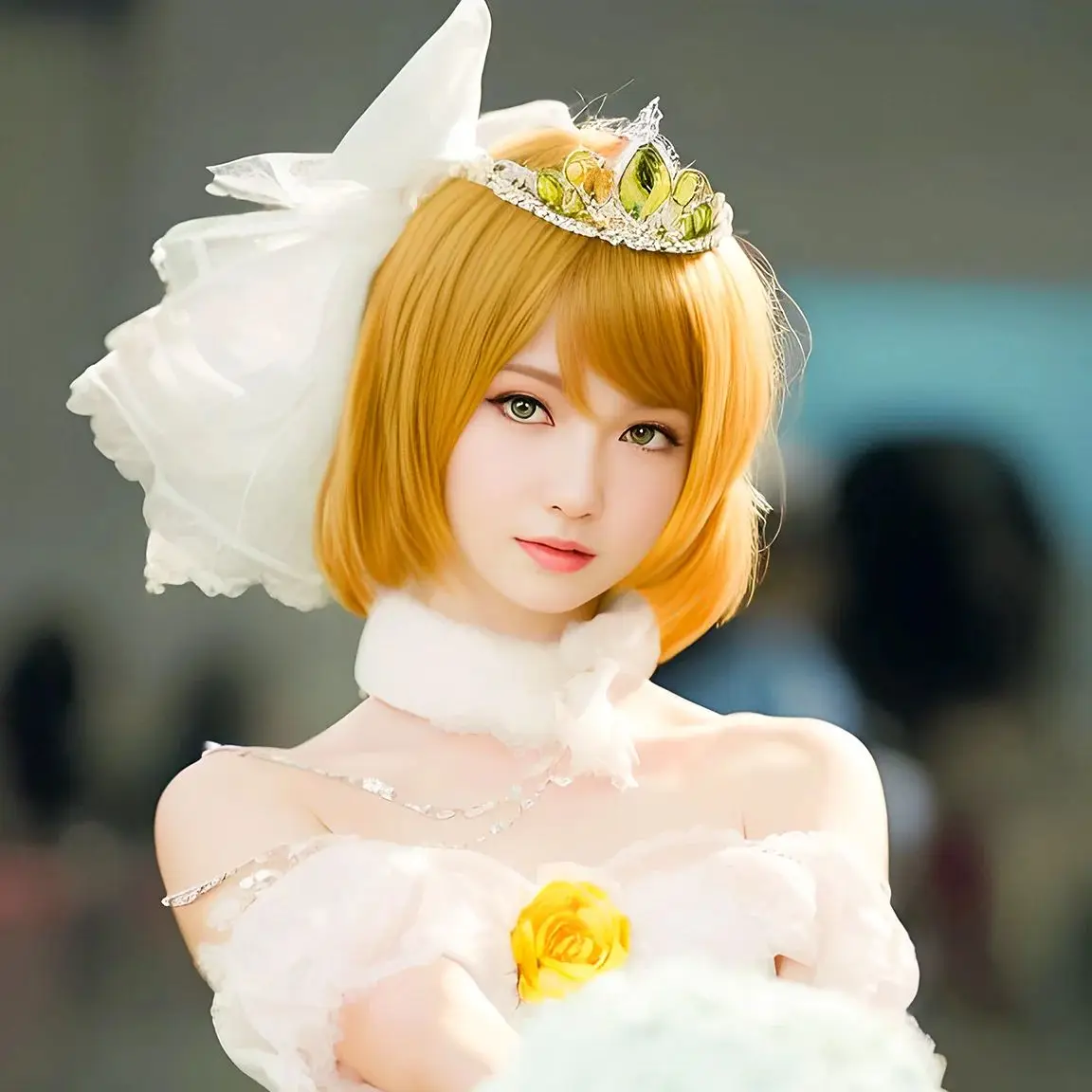 

Аниме Love Live Hanayo Koizumi косплей парик золотые короткие волосы синтетический парик вечерние парик для Хэллоуина