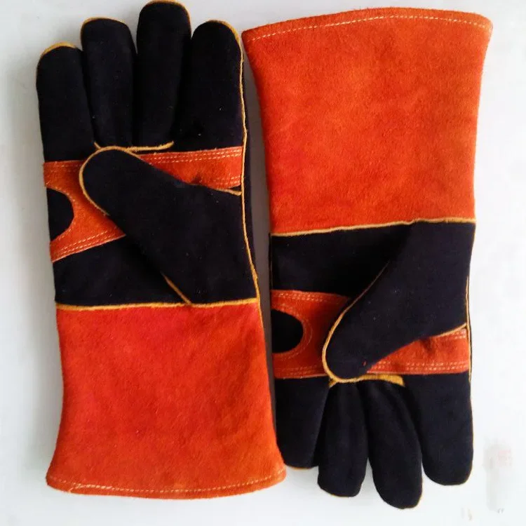 Cowhide Gloves, Cowhide High Temperature Resistant Bbp Barbecue Welding Long Gloves