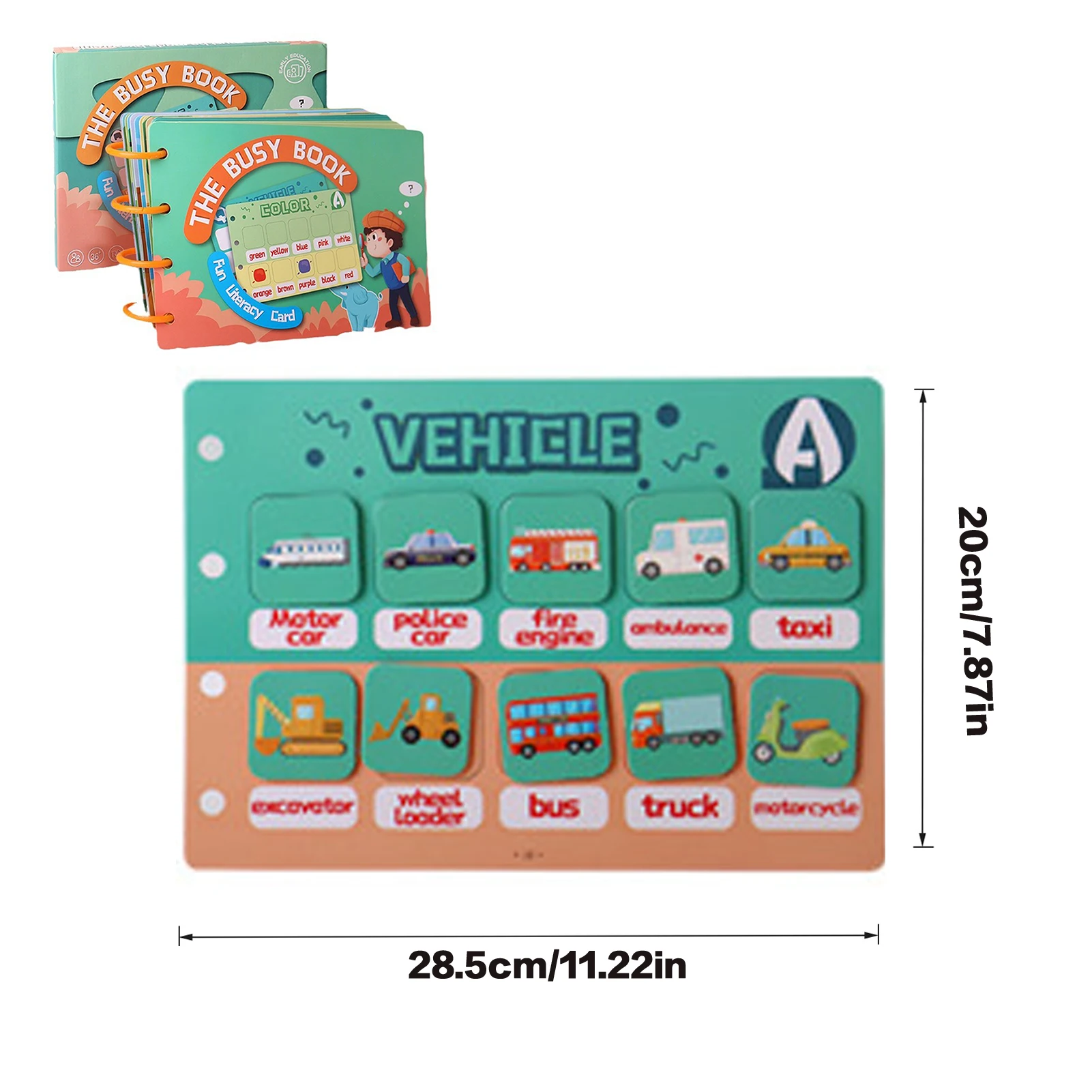 Reutilizável Cognitive Quiet Book Puzzle para Crianças, Brinquedo Aprendizagem Precoce, Etiqueta Durável, Brinquedos Educativos para Crianças