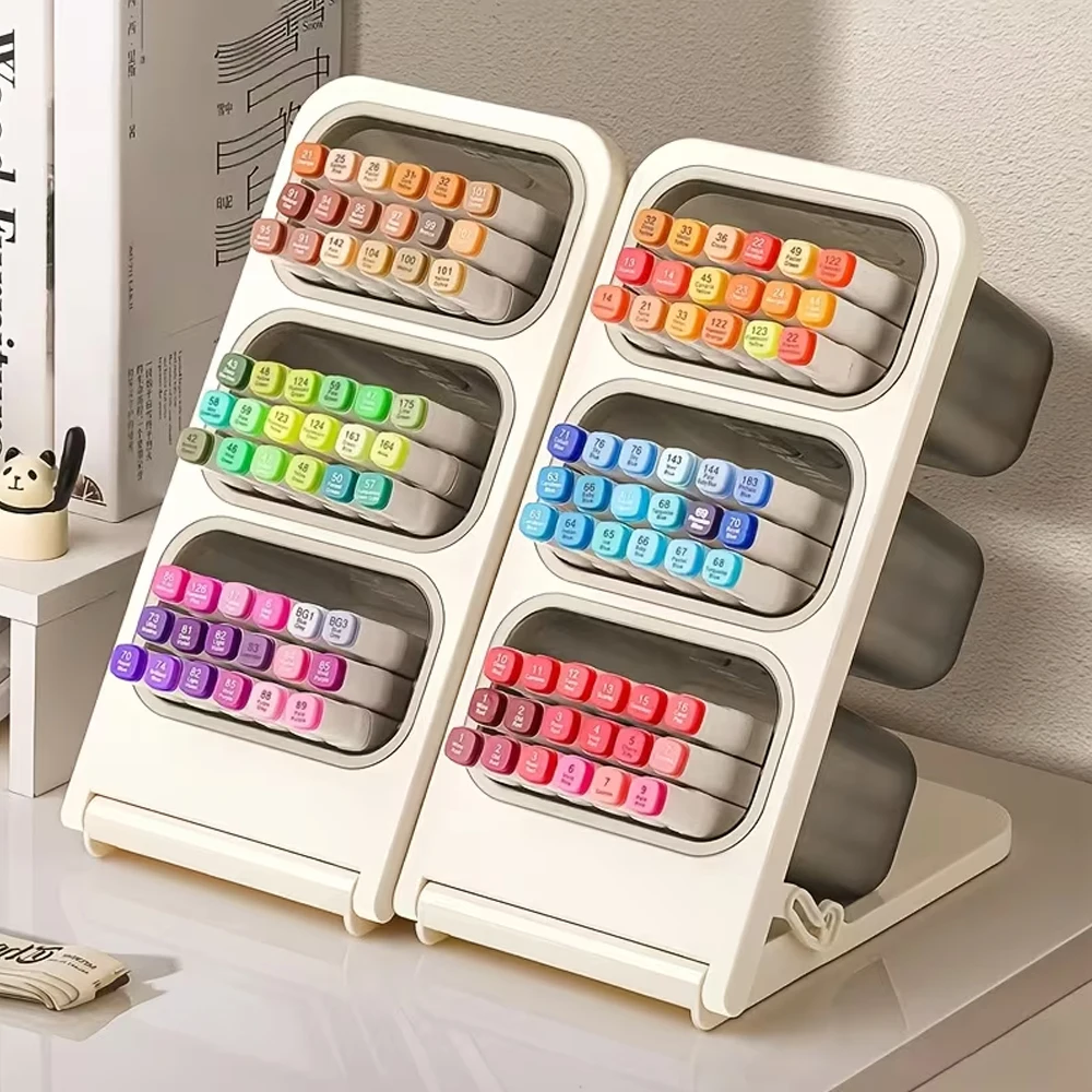 Desktop Pen Holder Storage Box, Foldable Cosmetic Storage Box, Desktop Organizer, Large Capacity for Student and Office Use, Marker Pen Holder, Multifunctional Pencil Storage Box