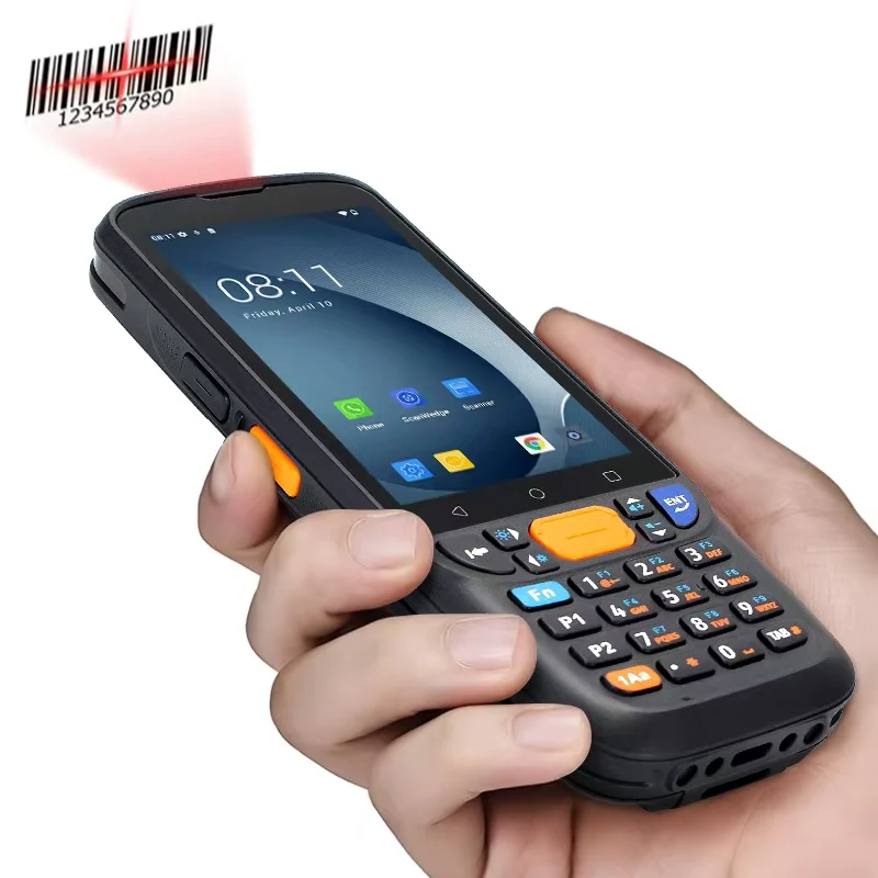 ndroid 11 Barcode Scanner High Alumina Silicon Glass, Hardness 9H 4 Inch Handheld Terminal PDA GMS for Warehouse & Logistics