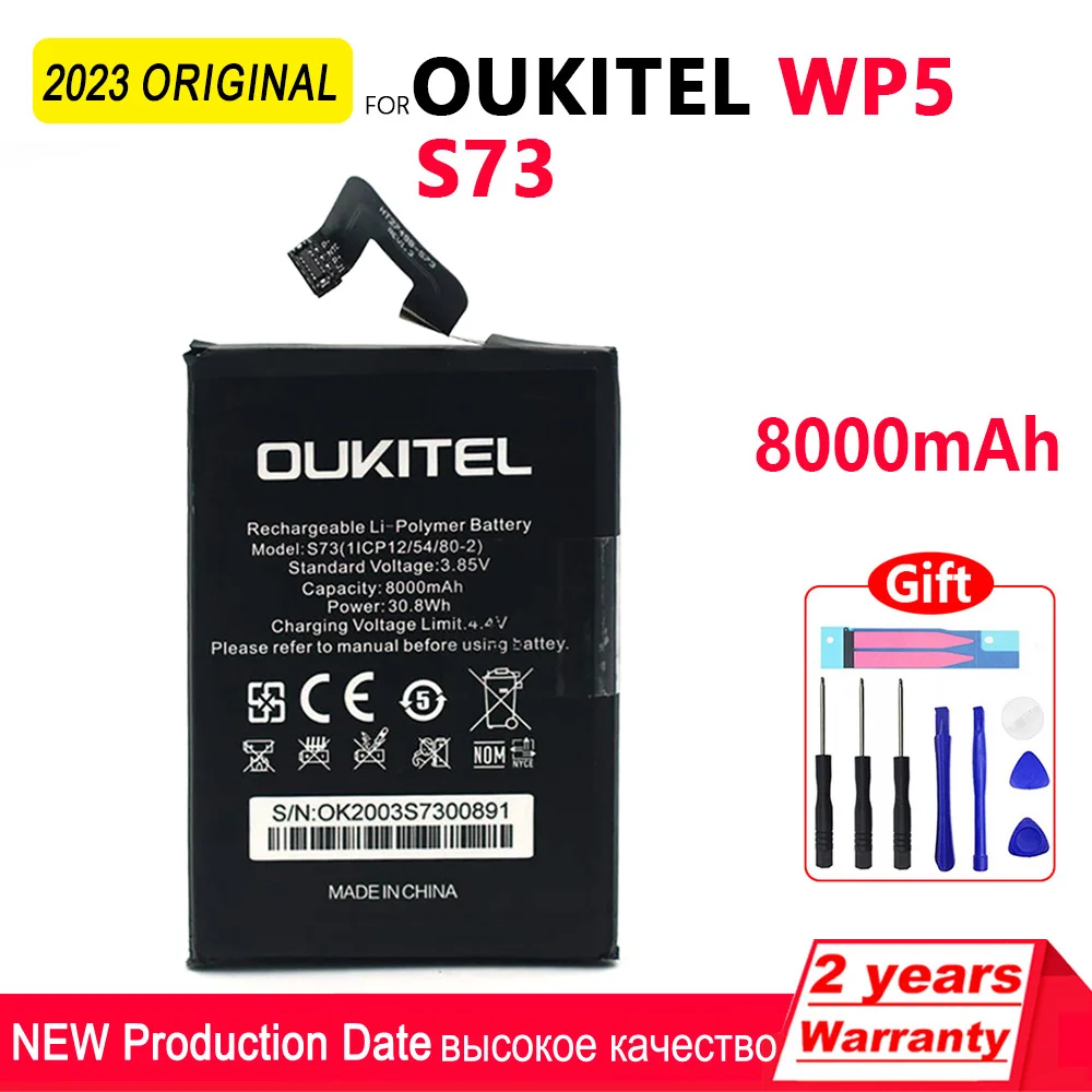 Original For Oukitel S73 WP5/K3 Plus/K6/K7/K10/K5000/K6000/K10000/K10000 Max/K10000 Pro/U16 U18 WP2 U20 Plus Replacement Battery