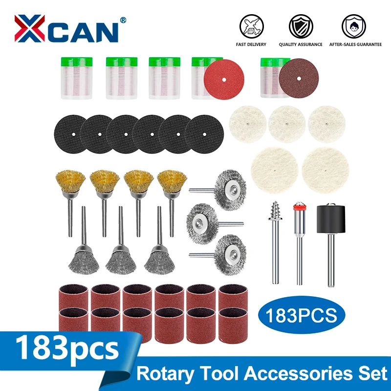

XCAN 186pcs Rotary Tool Accessories Set Drill Grinding Polishing Accessories for Dremel Sanding Cutting Grinding