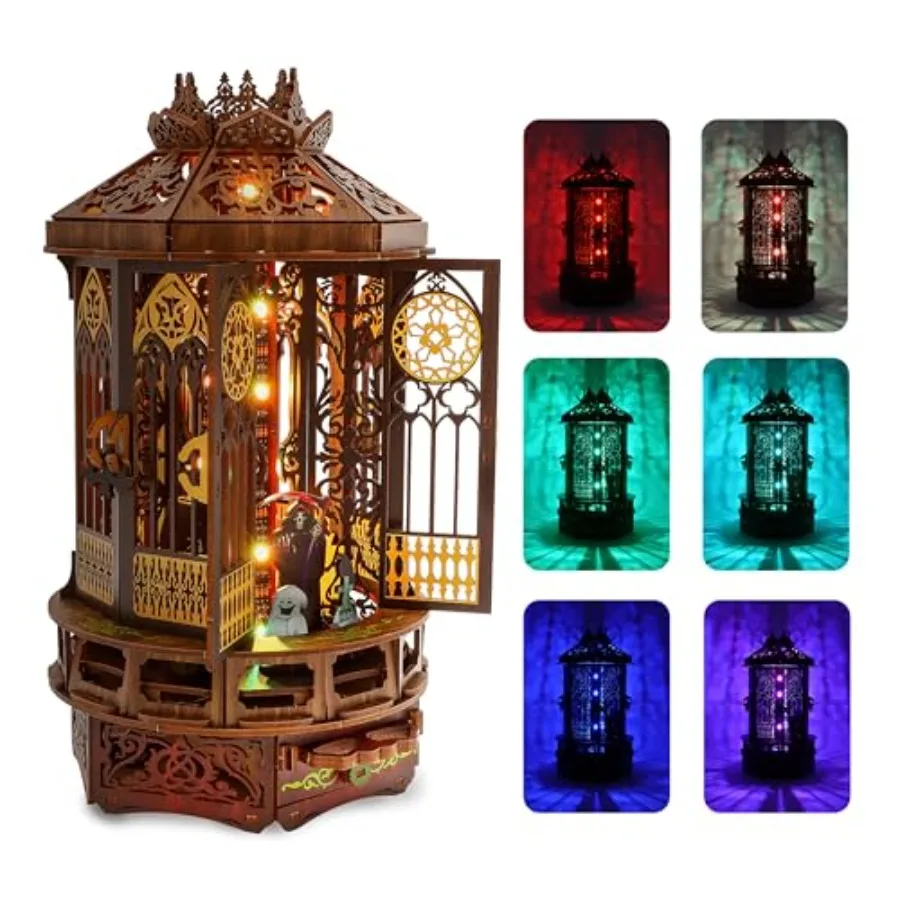 

3D Wooden Puzzle of Creative Gift, for Family and Friends, 3D Wooden Puzzles Light Enhance the Lighting Atmosphere of Holiday G