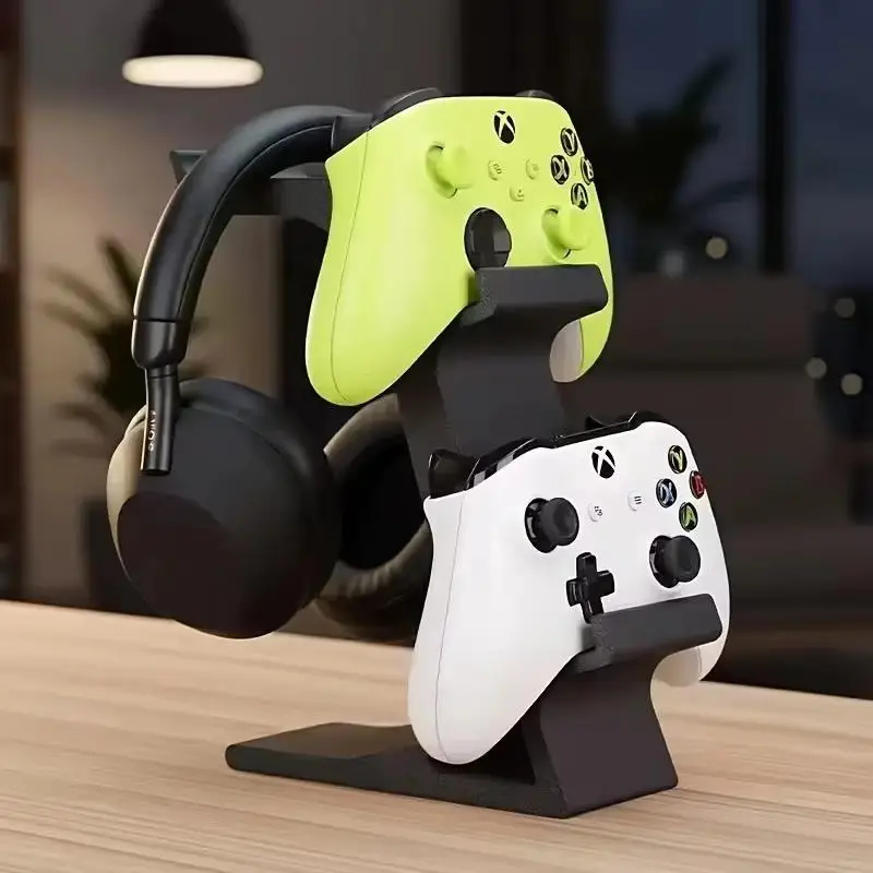 Dual Game Controller Headphone Hanger Stand Universal Multifunctional Desk Storage Rack for Gaming Room Organization