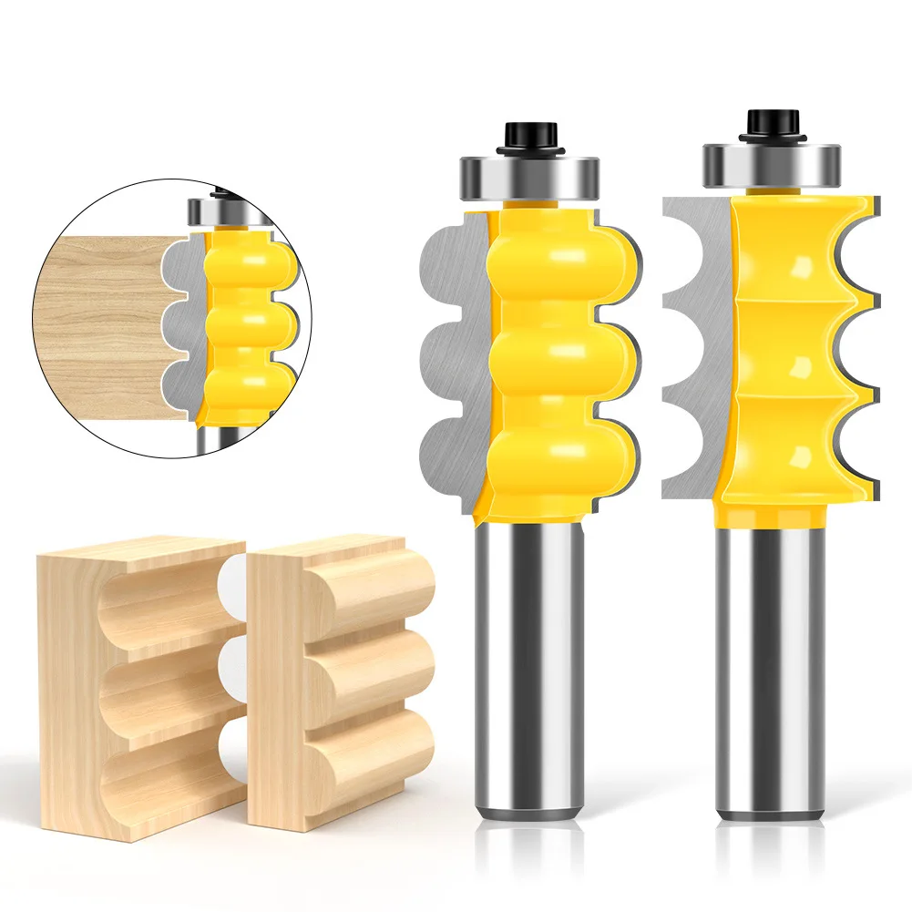 

1PC 1/2" 12.7MM 12MM Shank Milling Cutter Triple Bead Column Molding Router Bit Line Knife Woodworking Cutter For Wood Electric