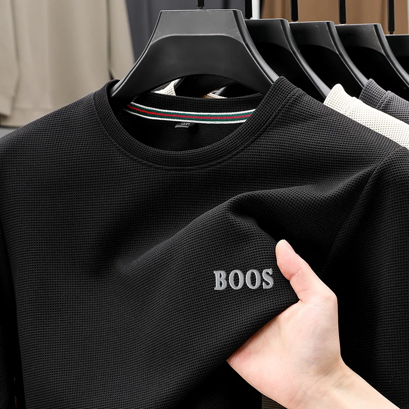 High Quality Man Long-Sleeved Sweatshirt Round Neck Letter Print Spring New Long-Sleeved T-Shirt Leisure Sports Fashion MensWear