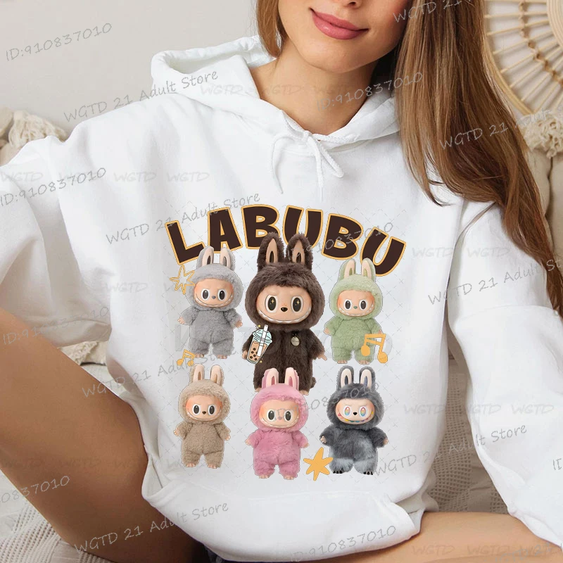 

Y2K Labubu Hoodies Cartoon Graphics Women Men Sportswear Spring Autumn Long Sleeve Pocket Pullover Labubu Funny Sportswear