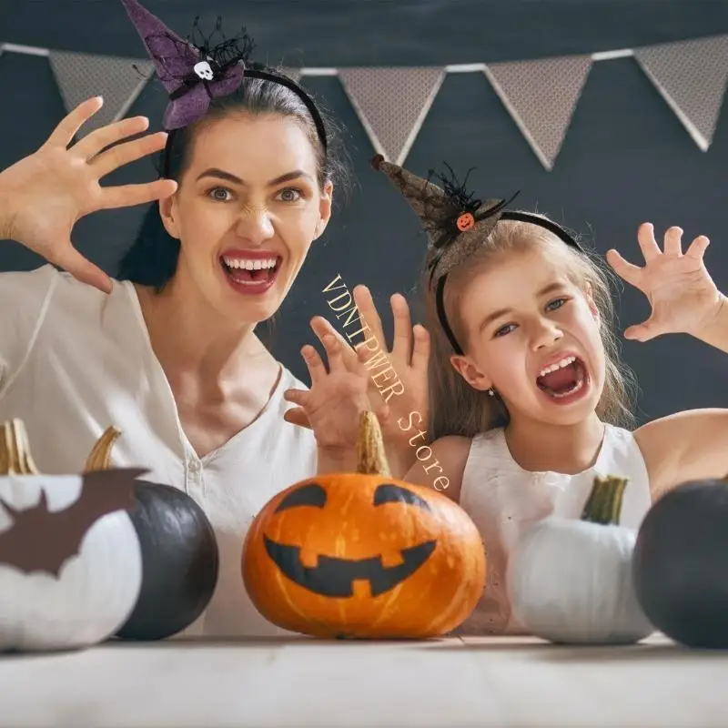 Halloween -thema heksenhoed hoofdbanden voor kinderen en volwassenen kostuum accessoire d08e