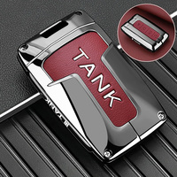 Zinc Alloy Car Remote Key Case Cover Shell for Great Wall GWM WEY Tank 300 500 Tank300 Tank500 Protection Keychain Accessories