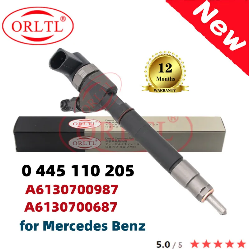 ORLTL 0445110205 0445110206 Diesel Fuel Injector A6130700987 Inyector Nozzle A6130700687 for Bosch Mercedes-Benz