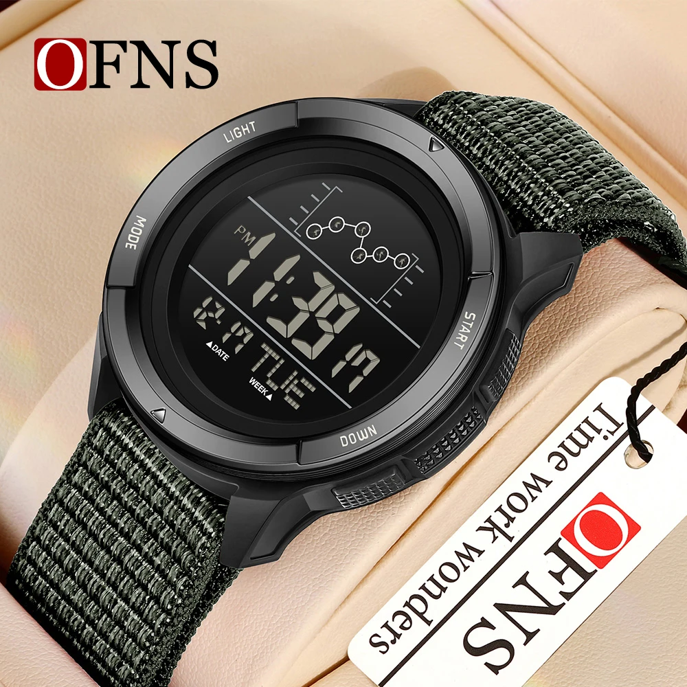 OFNS 2198 Single Display Men's Electronic Watch Multi functional Waterproof LED Countdown for Men's Point Electronic Watch