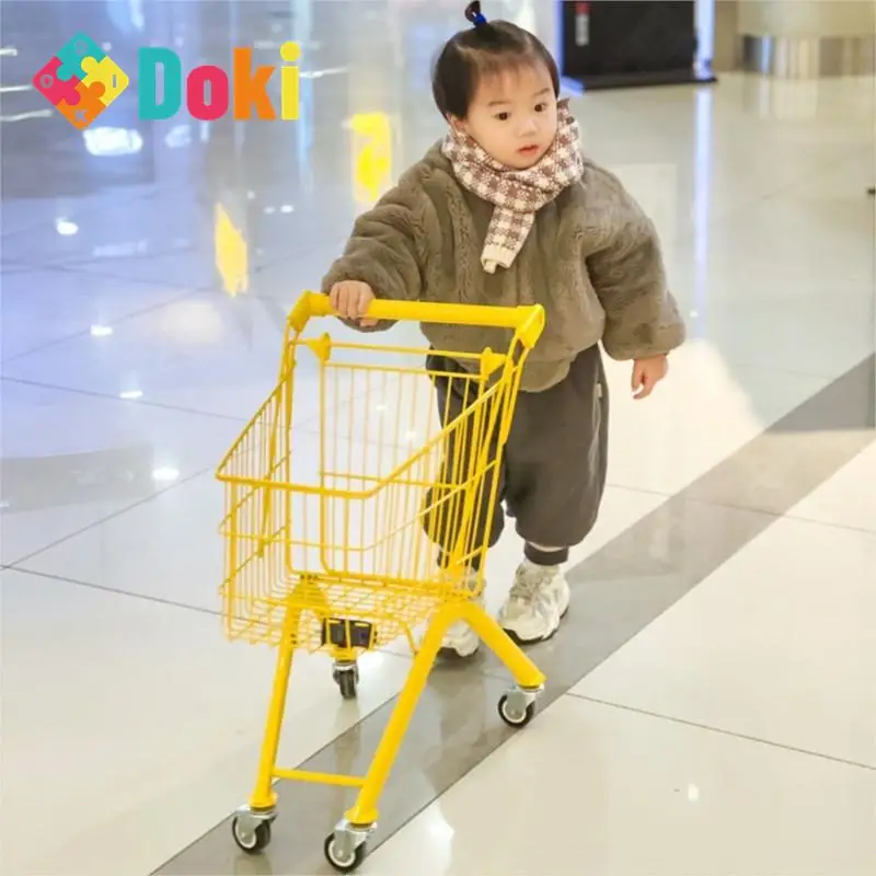 

DokiToy Children's Shopping Cart Baby Supermarket Small Iron Cart Mini Play House Net Red Photography Props Gift Trolley 2023