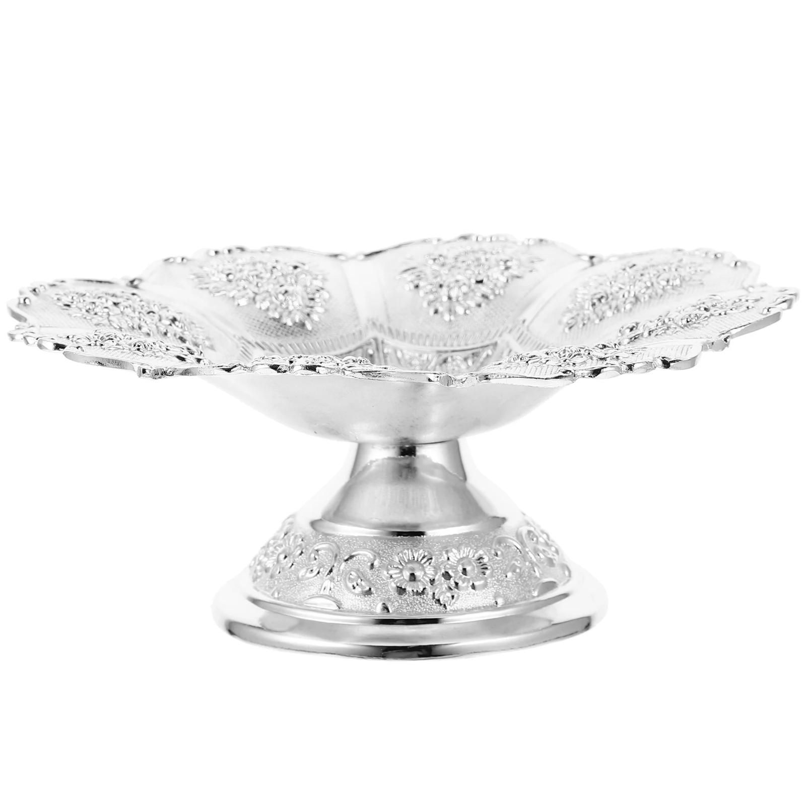 

Zinc Alloy Metal Artisan Tray Food Service Plate Fruit Storage ganizer Multipurpose Dessert Kitchen Bar Utensils Set Silver