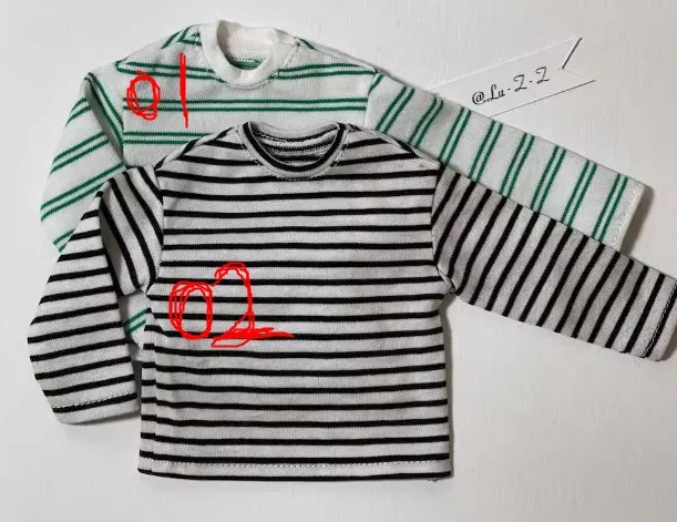 Custom Made 1/6 Soldier BJD Clothes Accessories Trend Shorts Striped T-shirt Model Toy Fit 12