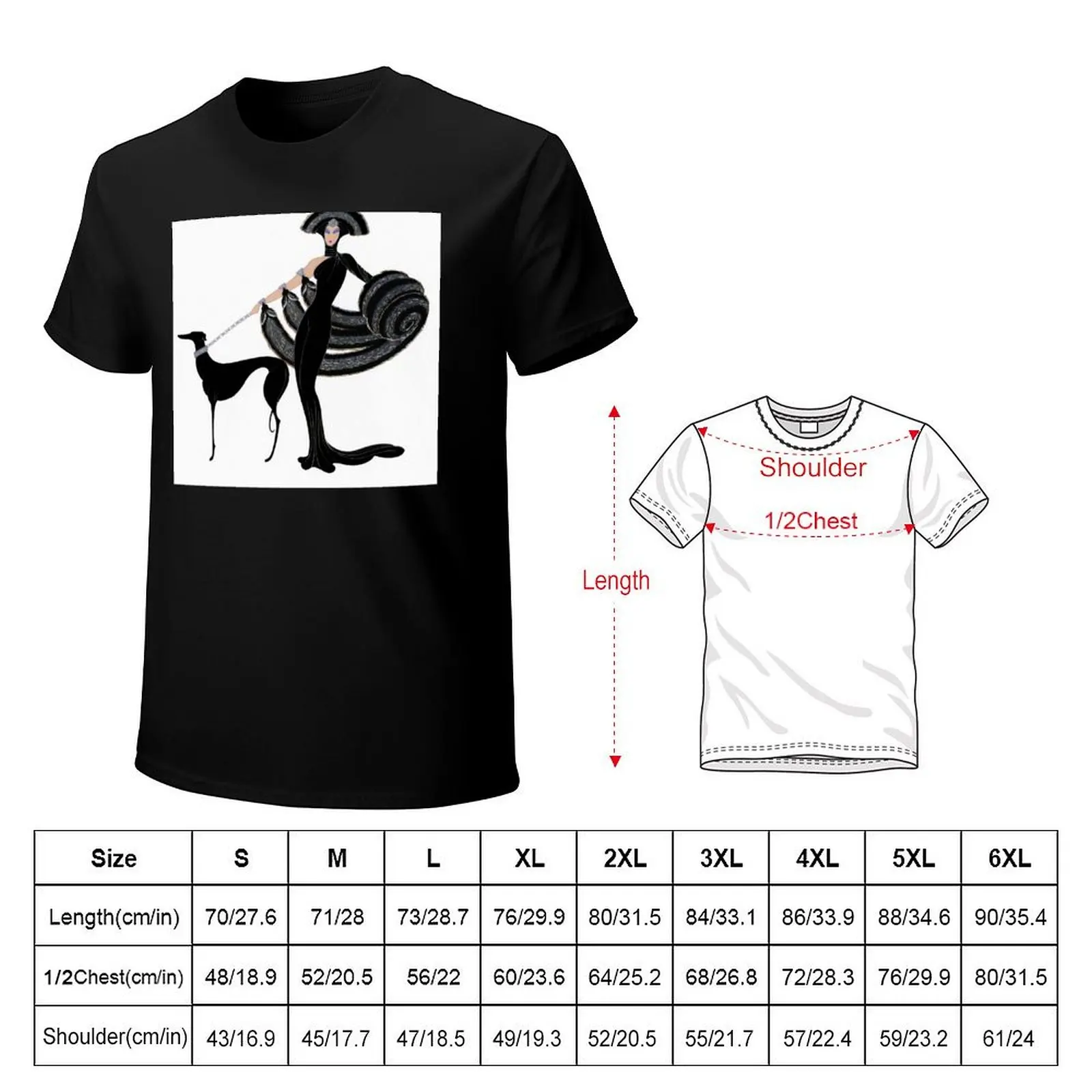 Art Deco era Haute Couture Fashion illustration T-Shirt Casual Holiday Short Sleeve Tee