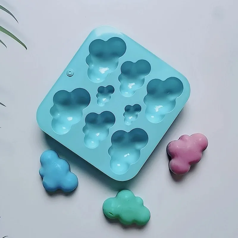 8 Cavities Cartoon Cloud Silicone Soap Mold DIY Candle Resin Plaster Making Set Chocolate Biscuit Cake Ice Mould Decor Gift Home