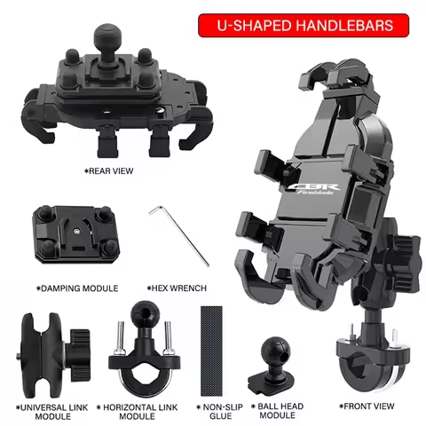 Motorcycle Riding Phone Holder Stand Mount Bracket For Honda CBR500R 600RR 1000RR CBR FIREBLADE CB650R 2025 LOGO Aluminum Alloy