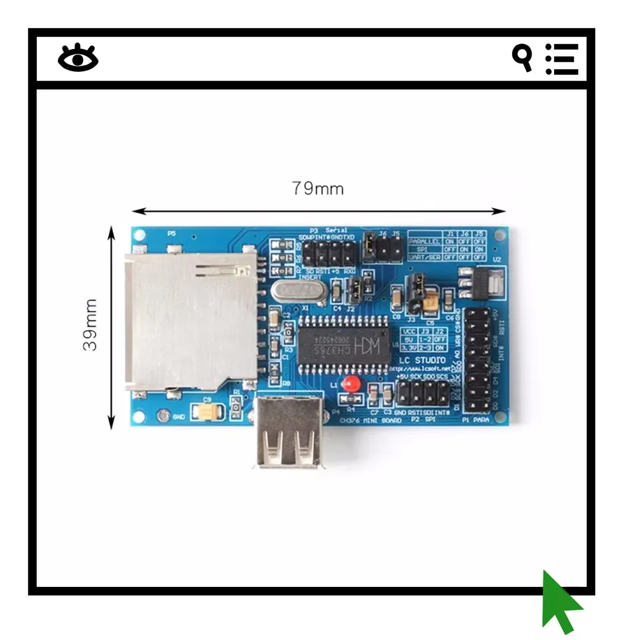 

Плата для разработки и тестирования USB-модуля CH376