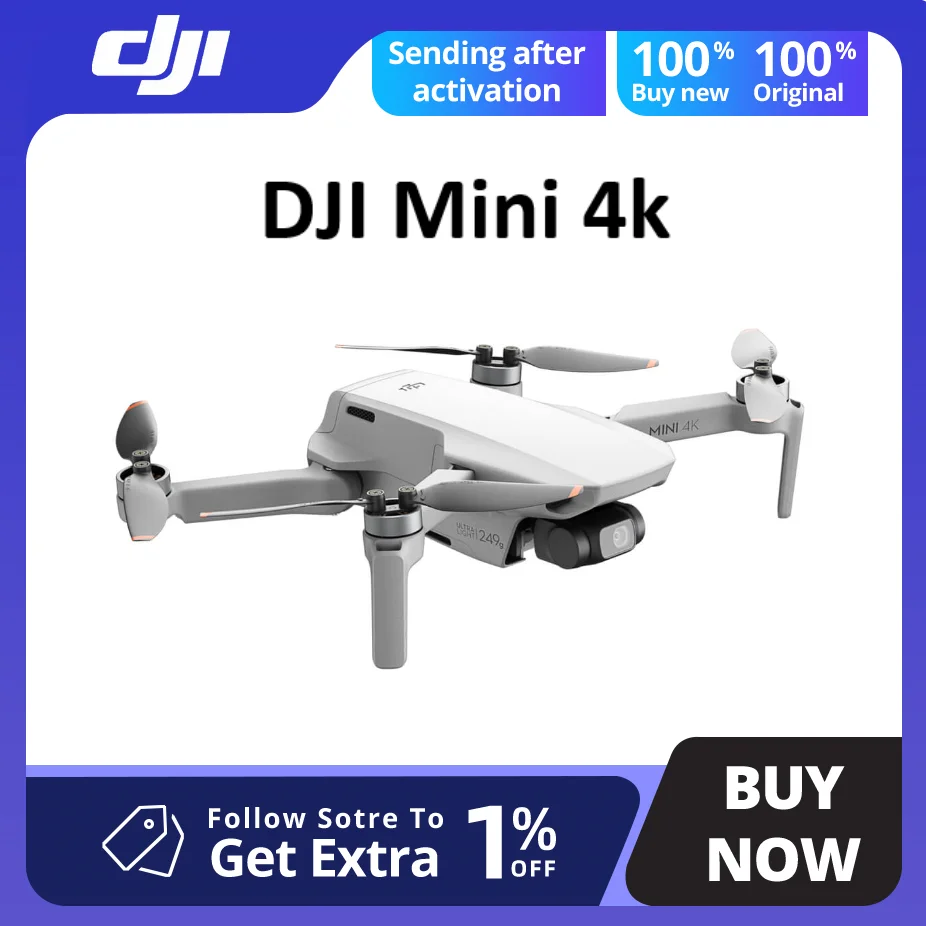 كاميرا DJI Mini 4K بدون طيار 4K/30 إطارًا في الثانية نقل فيديو عالي الدقة احترافي DJI أصلي جديد تمامًا