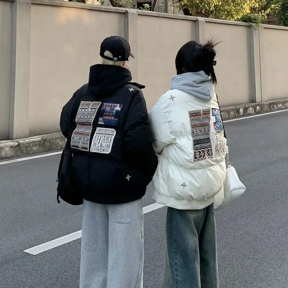 سترة قطنية فضفاضة ومطرزة للرجال للخريف والشتاء معطف للخبز من Thiened ملابس قطنية وطنية للزوجين