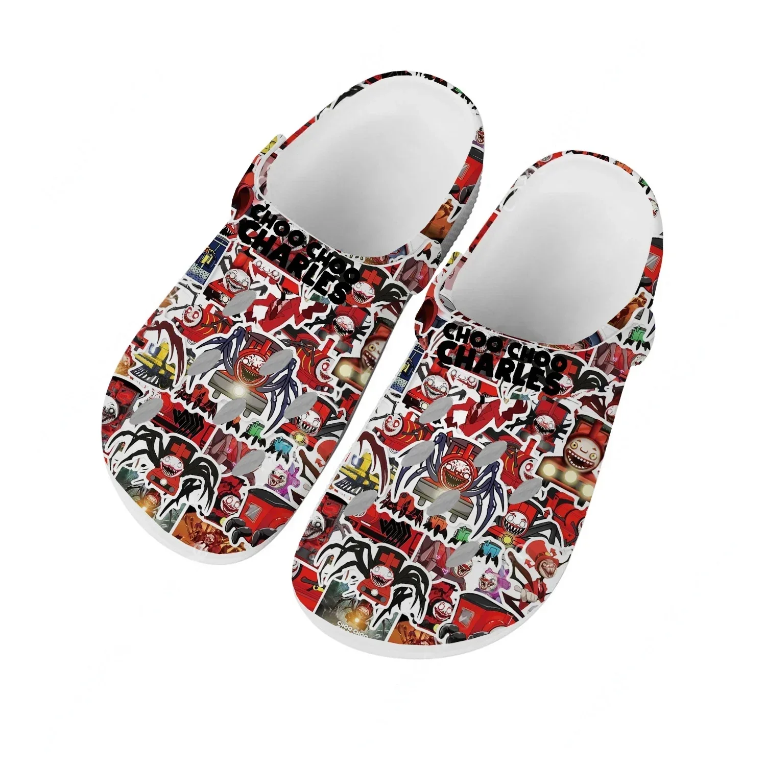 Sandalias Choo-Choo Charles para hombre, mujer, adolescente, zapatos de agua a la moda, zapatillas de playa cómodas y transpirables para verano y jardín, zapatillas personalizadas