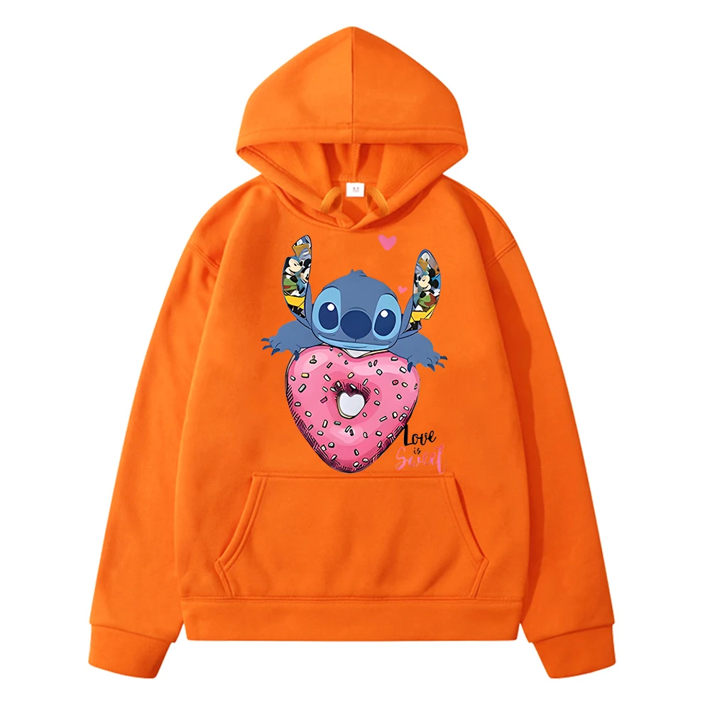 

disney print Hoodies Casual Sweatshirt boys Fleece Pullover Jacket Stitch Disney Anime hoodie y2k sudadera kids clothes girls