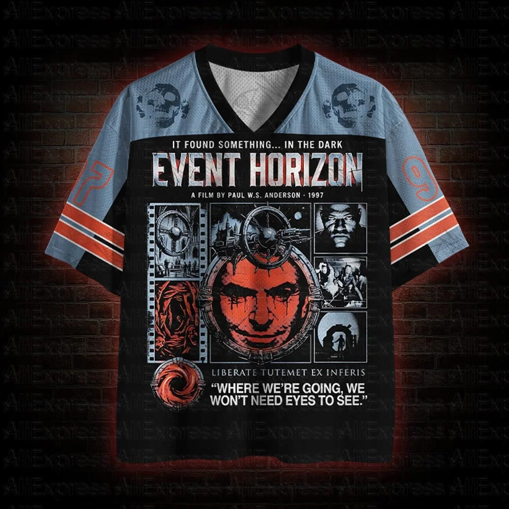 

2026 New Movie Sports Fashion Adult and Children's Short Sleeve V-neck Street Eye Clothing Gothic Style Horror Fans Gift