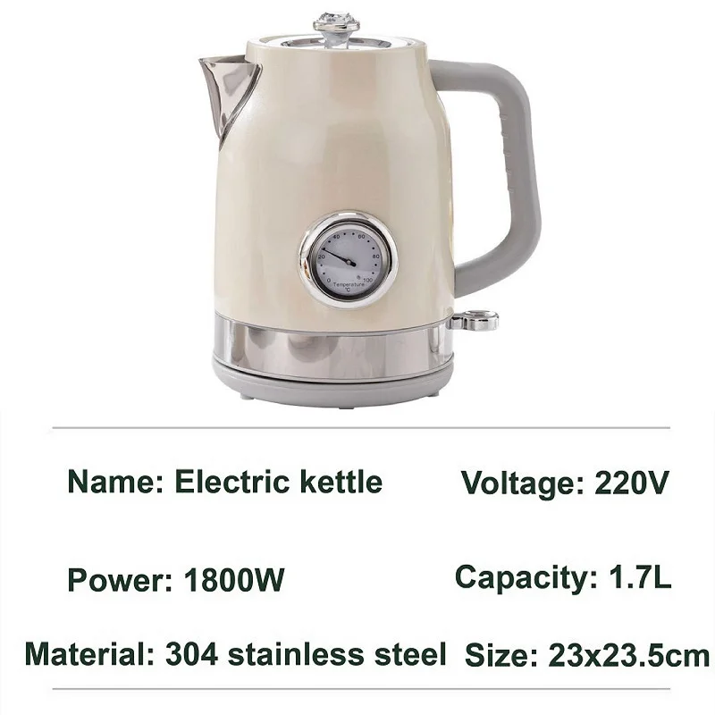 1700 مللي غلاية كهربائية منزلية 1800 واط غلاية سريعة 304 الفولاذ المقاوم للصدأ إبريق الشاي الكهربائي الدفء غلاية السيارات انقطاع التيار الكهربائي أدوات المطبخ