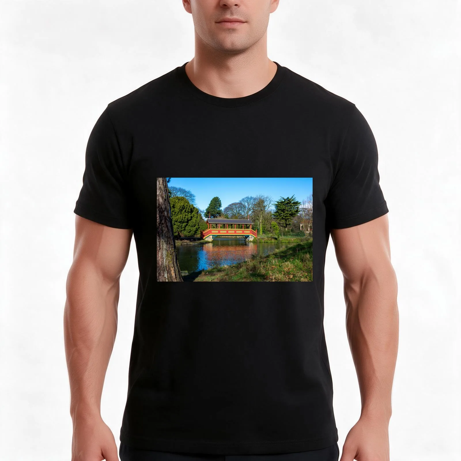 Birkenhead Parks Iconic Swiss Bridge T-Shirt Summer Casual Cotton Tee Oversized Streetwear Tops Vintage Graphic Print