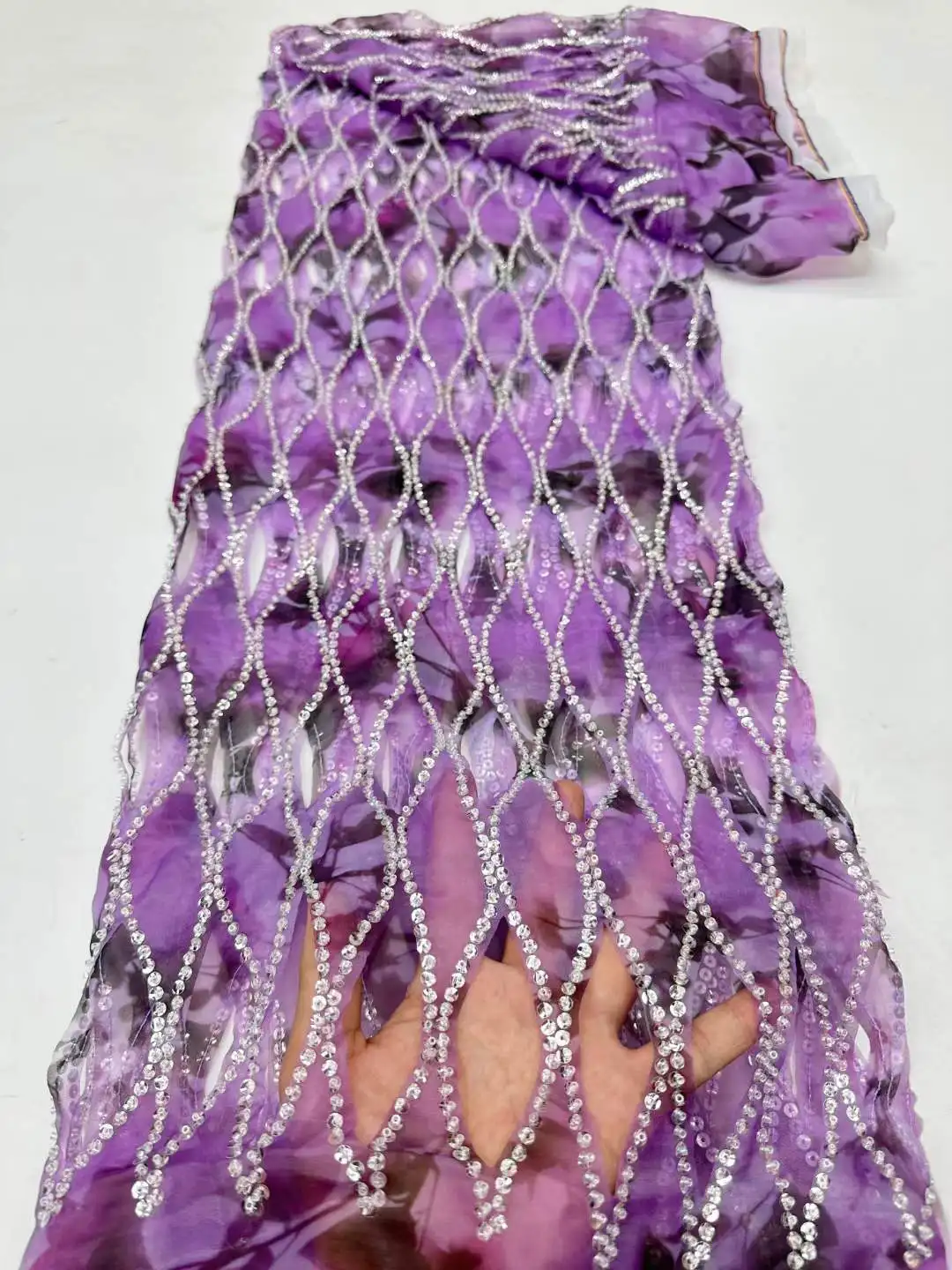 Tela de encaje de lentejuelas africanas de buena calidad, diseño nigeriano, tul francés brillante, telas de encaje de novio para coser vestido de